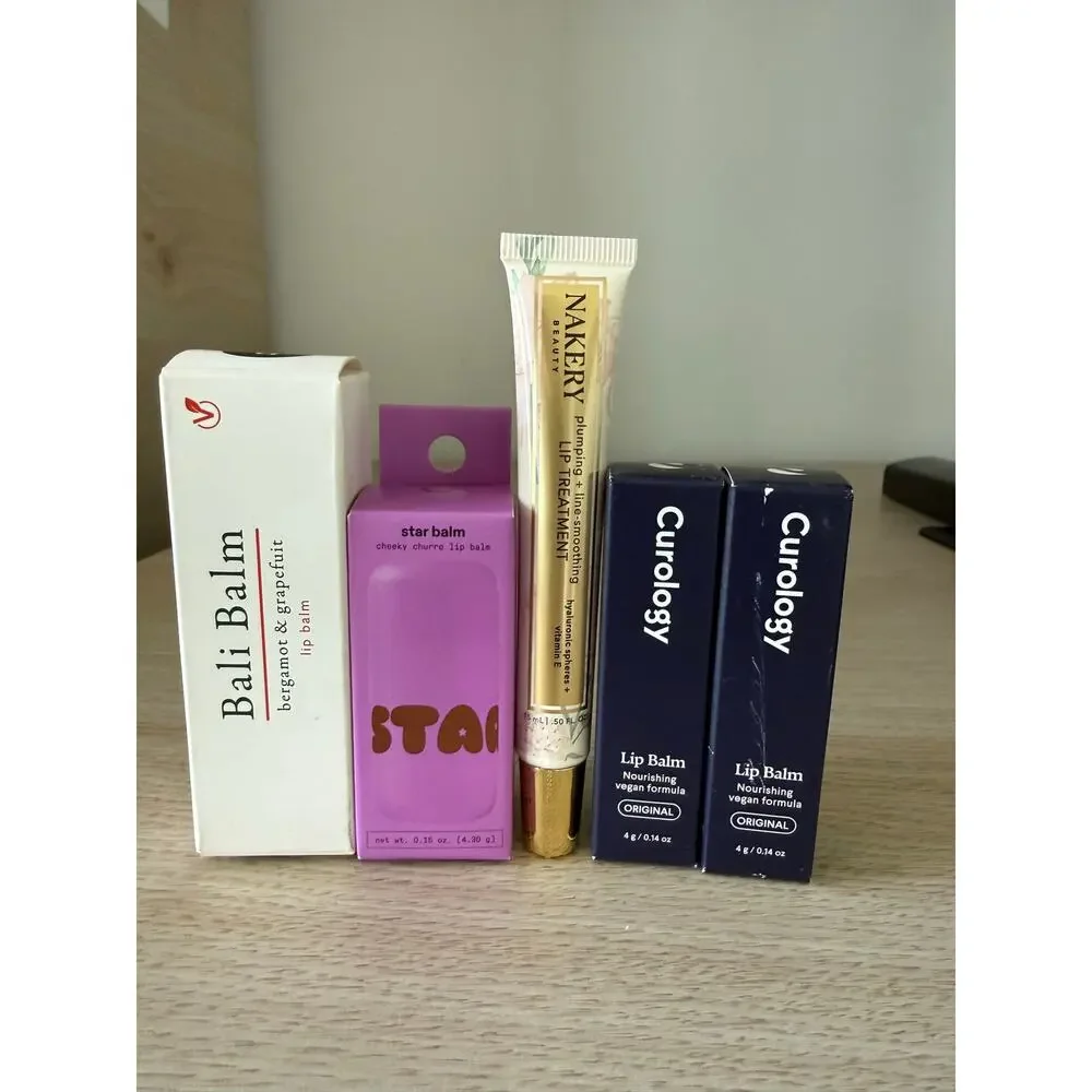 $80 Ultimate Lip Care Bundle NIB Bali Balm Star Balm Nakery Curology Hydrating